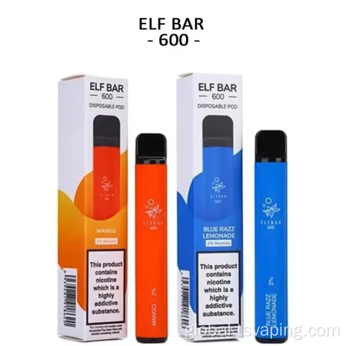 Puff Bar Disposable Pod  Elf Bar 600 Peach Ice Disposable Vape Factory